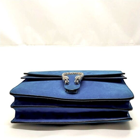 Auth Gucci Cerulean Blue Suede Dionysus Shoulder Bag Medium - Picture 5 of 9